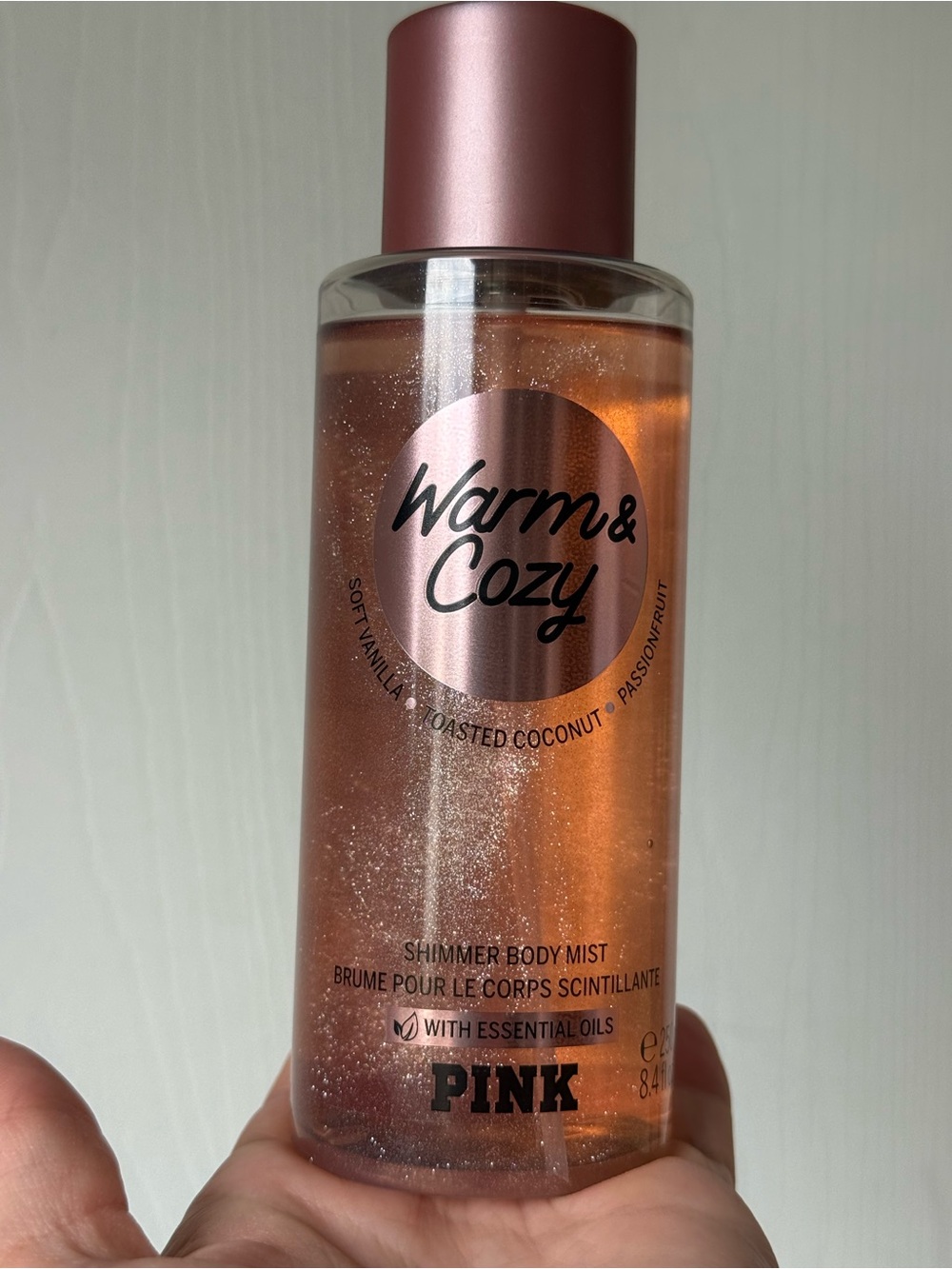 PINK Victoria's Secret Warm & Cozy Shimmer Body Mist - like new